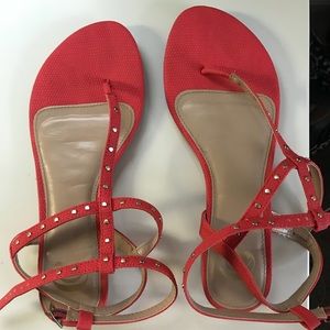 Charming Charlie Coral & Gold Sandals